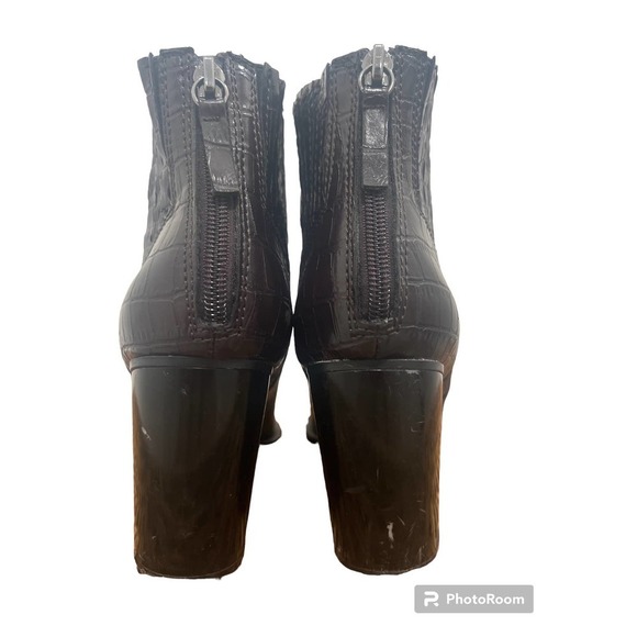 ZARA EMBOSSED Animal Print Ankle Boots 8 - Picture 6 of 9